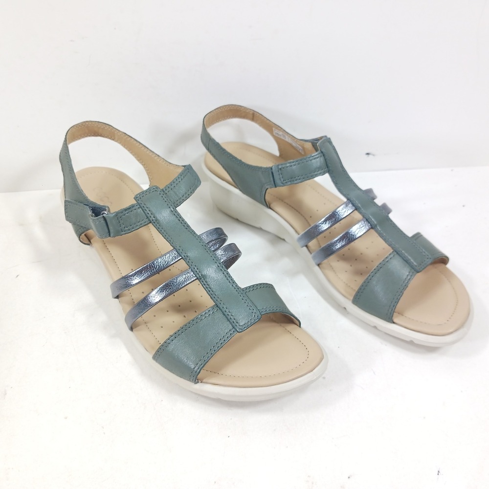 ECCO Felicia Sandal Moon Dark Shadow Leather Wedge 217303 51156 Womens 11-11.5 - Picture 8 of 10
